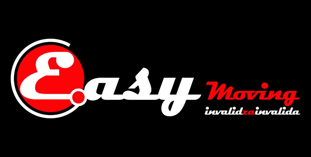 Easy - logotip bel na crni podlagi
